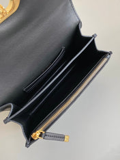 MINI CHAIN BAG 17 IN BLACK CALFSKIN