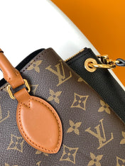 LV 25S OPÉRA MEDIUM BAG 26 IN BROWN AND BLACK MONOGRAM CALFSKIN GOLD HARDWARE