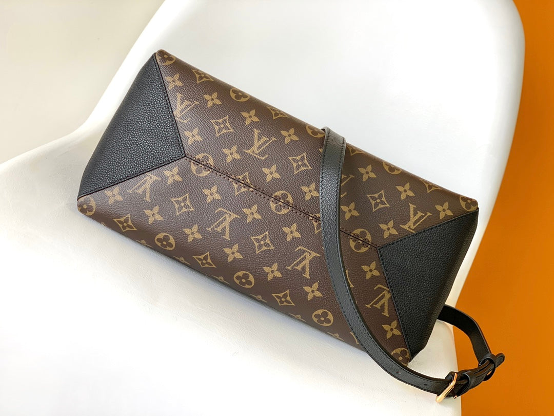 LV 25S OPÉRA MEDIUM BAG 36 IN BROWN AND BLACK MONOGRAM CALFSKIN GOLD HARDWARE