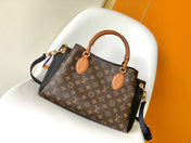 LV 25S OPÉRA MEDIUM BAG 26 IN BROWN AND BLACK MONOGRAM CALFSKIN GOLD HARDWARE