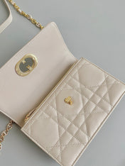MINI CHAIN BAG 17 IN BEIGE CALFSKIN