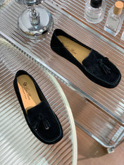 LP DOT SOLE WALK LOAFERS BLACK SUEDE