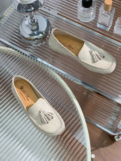 LP DOT SOLE WALK LOAFERS CREAMY WHITE SUEDE