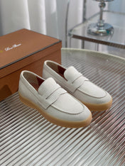 LP RETRO SUMMER  WALK LOAFERS WHITE SUEDE
