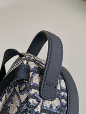 MINI RIDER BACKPACK 24 BEIGE AND BLACK OBLIQUE JACQUARD