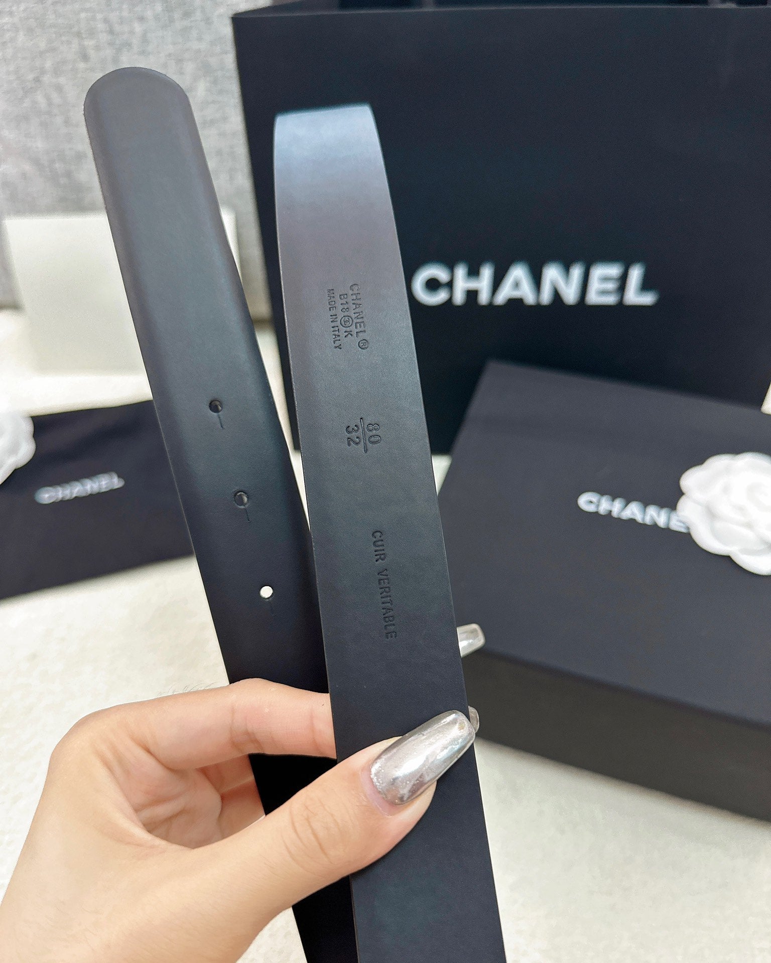 CHANEL 26S BELT 30 MM IN BLACK CALFSKIN 669344
