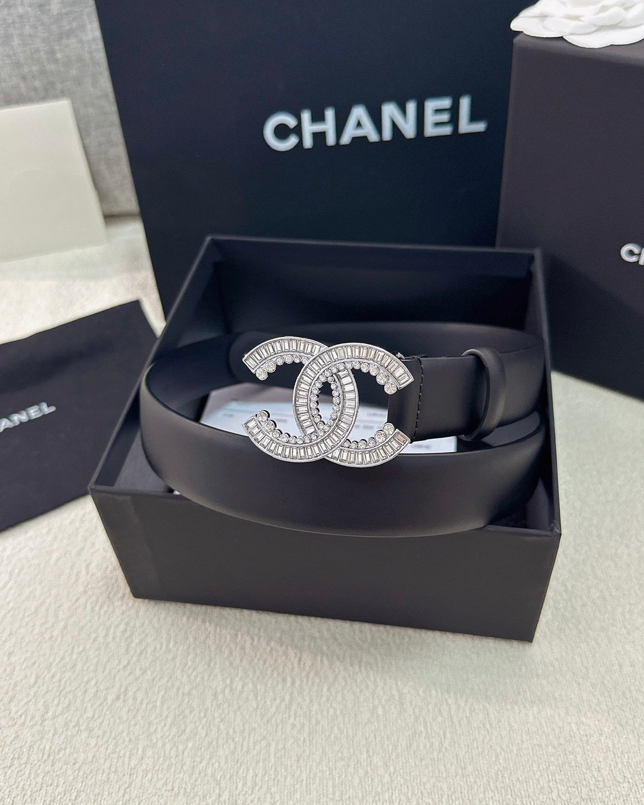 CHANEL 26S BELT 30 MM IN BLACK CALFSKIN 669346