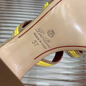 LP SPRIGHTLY CHARMS MID-SANDAL LEMON CALFSKIN