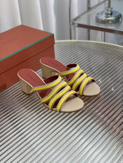 LP SPRIGHTLY CHARMS MID-SANDAL LEMON CALFSKIN