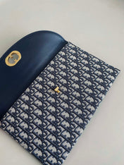 CD 30 CLUTCH BAG IN BLUE OBLIQUE JACQUARD