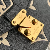 POCHETTE MÉTIS EAST WEST 21 IN BLACK AND BEIGE MONOGRAM EMPREINTE CALFSKIN EMBOSSED LOGO