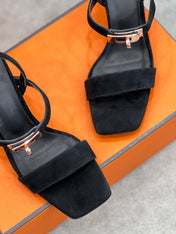Glamour 75 Sandal Black Suede
