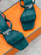 Glamour 75 Sandal Ocean Blue Suede
