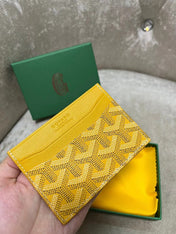 SAINT-SULPICE CARD WALLET 10 IN YELLOW GOYARDINE CANVAS AND CALFSKIN
