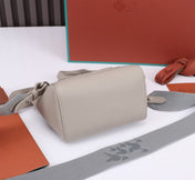 NANO SMILE BAG 18 IN PASTEL GRAY CALFSKIN