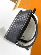LV 25S MICHAEL BACKPACK 42 IN EMBOSSED DAMIER INFINI BLACK CALFSKIN