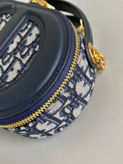 SIGNATURE 18 OVAL BAG IN BLUE OBLIQUE JACQUARD