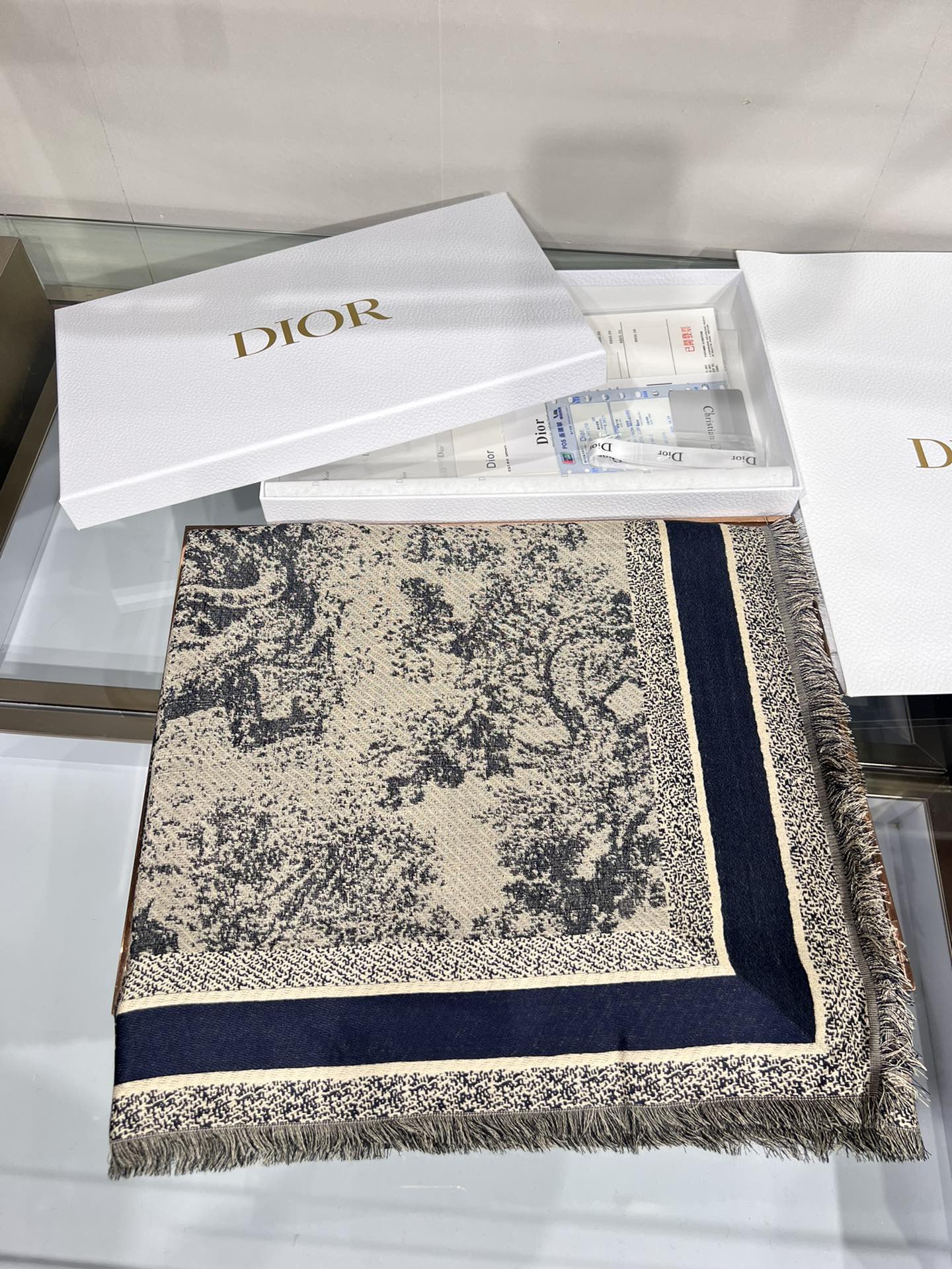 DIOR 26S SCARF 140 IN CASHMERE AND SILK 513694