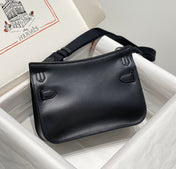 HM JYPSIERE SHOULDER BAG 23 IN NAVY BLUE CALFSKIN SILVER HARDWARE