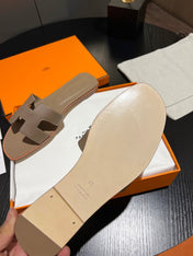 0RAN SANDAL Leather Peanut