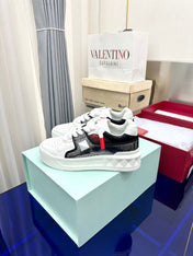 One Stud Xl Low-Top Sneaker Black White Red Nappa Leather Fabric