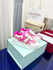 One Stud Xl Sneaker Pink White Nappa Leather And Toile Iconographe