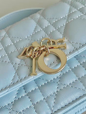 LADY 21 CHAIN BAG IN LIGHT BLUE LAMBSKIN