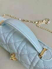 LADY 21 CHAIN BAG IN LIGHT BLUE LAMBSKIN