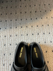 MIUMIU 26S LOAFERS IN BLACK BRUSHED CALFSKIN