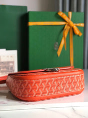 233 BAG 25 IN ORANGE CALFKIN AND GOYARDINE CANVAS
