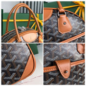 SAINT JEANNE BAG 35 IN BROWN GOYARDINE CANVAS AND CALFSKIN