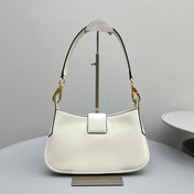 HOBO 28 CITY SHOUDER BAG IN WHITE CALFSKIN
