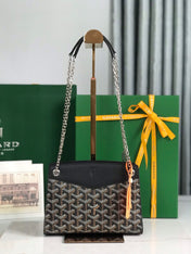 ROUETTE STRUCTURÉ MINI BAG 21 IN BLACK GOYARDINE CANVAS AND CALFSKIN