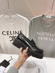 CHUNKY LOAFER IN BLACK POLISHED BULLSKIN