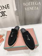 LP CHARMS WALK BABOUCHE LOAFERS BLACK SUEDE