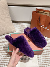 LP NATURAL WINTERCOZY WOOL VIOLET SLIPPERS
