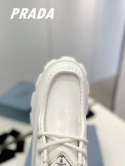 PRA MONOLITH LACE-UP LOAFERS WHITE CALFSKIN