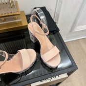 SANDALS leather satin pink