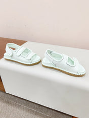 REFINED DAD SANDAL IN WHITE LAMBSKIN
