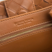 MEDIUM ANDIAMO 25 IN BURNT ORANGE LAMBSKIN
