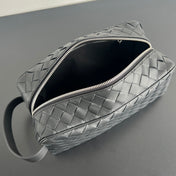 INTRECCIATO CLUTCH 26 IN BLACK CALFSKIN