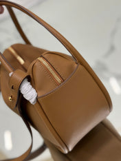 DARLING HANDBAG 25 IN RUSSET BROWN SOFT GRAIN LAMBSKIN