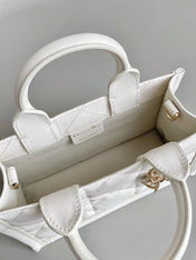 MINI BOOK TOTE 21 WHITE MACCROCANNAGE CALFSKIN
