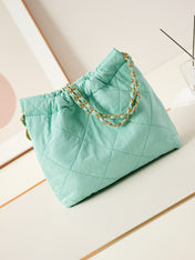 CC CLASSIC MEDIUM 37 BAG IN TF BLUE CANVAS