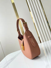 LOW KEY SHOULDER BAG 26 IN COGNAC GRAINED CALFSKIN GOLD BUCKLE