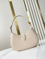 LOW KEY SHOULDER BAG 26 IN QUARTZ GRAINED CALFSKIN GOLD BUCKLE