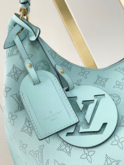CARMEL 40 IN SKY BLUE MONOGRAM PERFORATED CALFSKIN