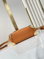 SIDE TRUNK MINI 18 IN ORANGE BROWN CALFSKIN GOLD HARDWARE