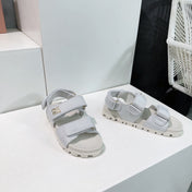 Sandals White Sheepskin With Stylized Straps