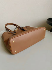 LARGE HANDBAG 40 IN CINNAMON BROWN CALFSKIN